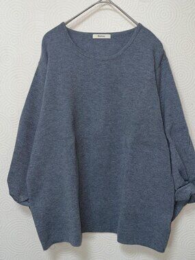 Lilasike 3/4 Sleeve Knit Sweater Gray